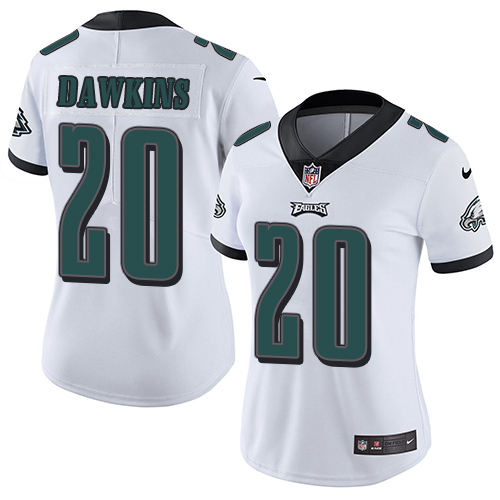Nike Eagles #20 Brian Dawkins White Women's Stitched NFL Vapor Untouchable Limited Jersey